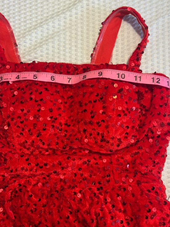 Red Sequin Formal Prom Dress Corset Tie Back Size 0 New - Picture 9 of 11